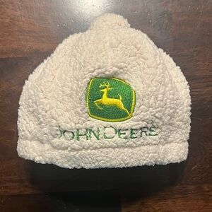 John Deere Kids Cream Sherpa Hat